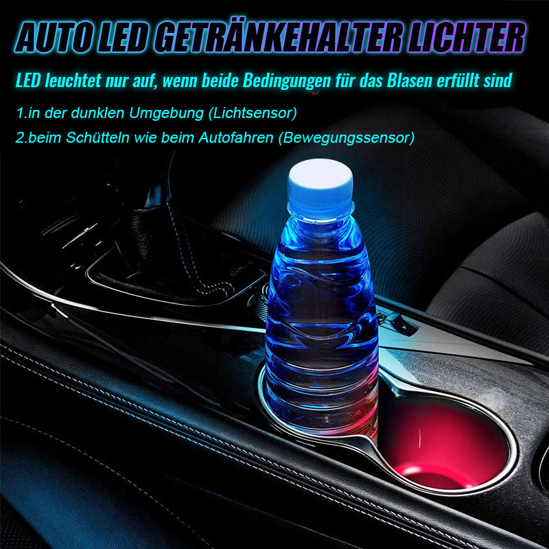 2x LED Auto Getränkehalter Leuchten Untersetzer 7 Farben