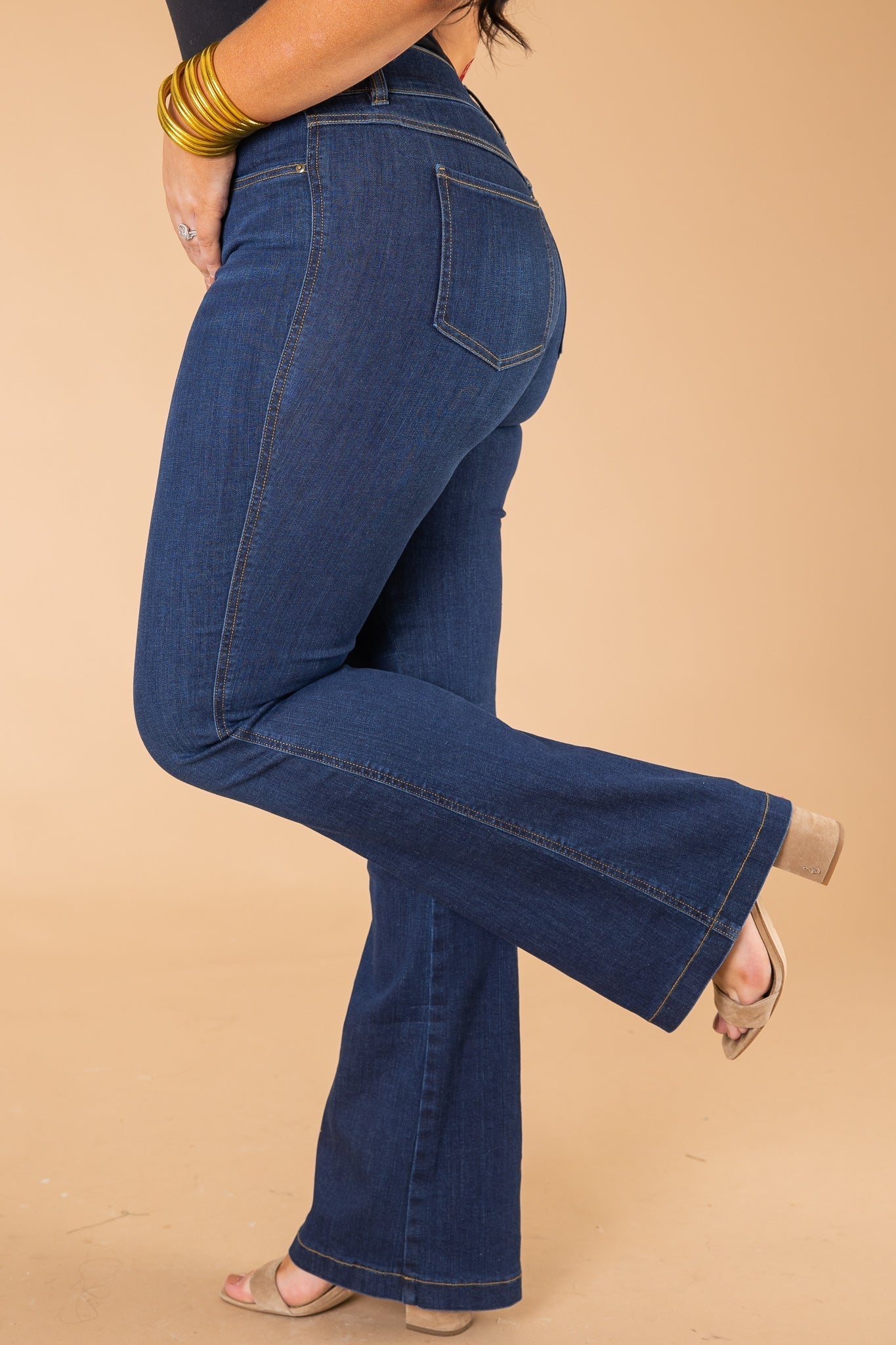 Damen Stretch Flare Jeans ohne Knopf (Kaufe 2, kostenloser Versand)